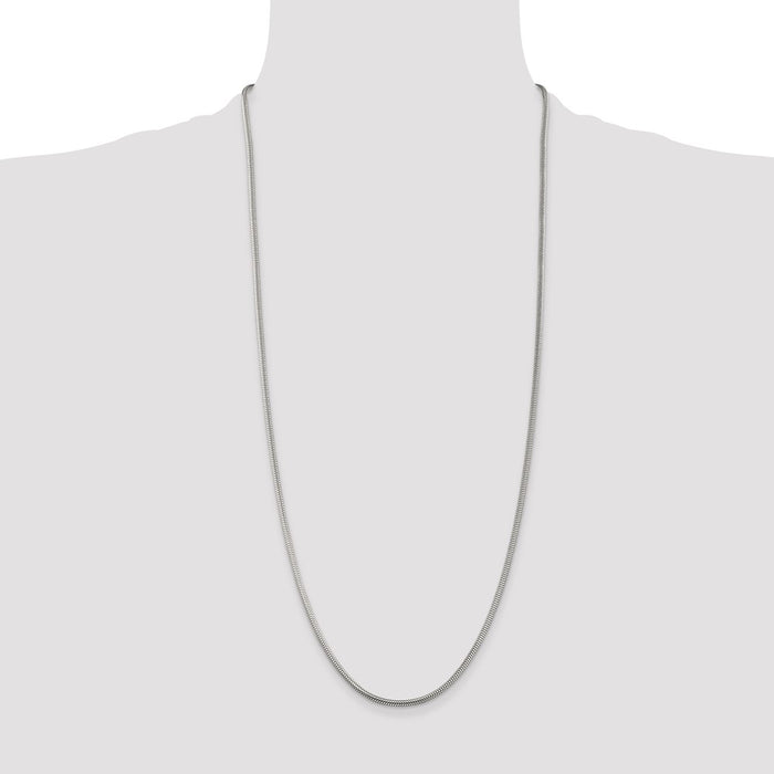 Buy Stylish 2.5mm Round Sterling Silver Snake Chain - Affordable Luxury Jewelry-4
