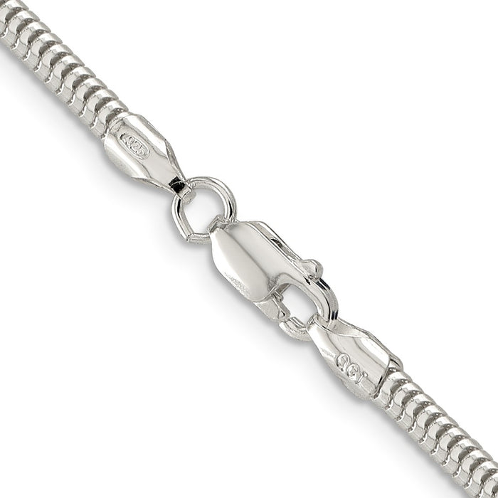 Buy High-Quality 3mm Round Snake Chain in Sterling Silver - Affordable Luxury-3