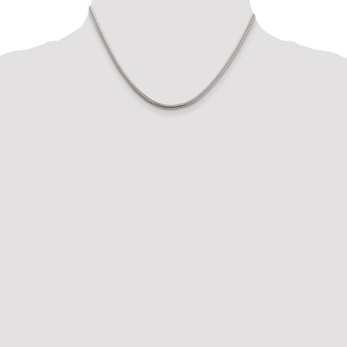 High-Quality 3mm Round Snake Chain in Sterling Silver | Affordable Luxury-4