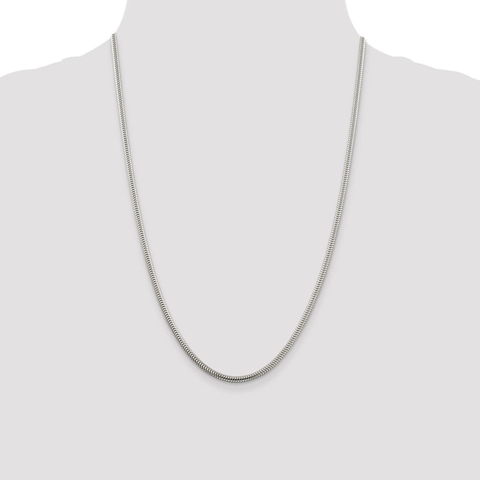 Exclusive 3mm Round Snake Chain in Sterling Silver - Stylish & Affordable Jewelry-4
