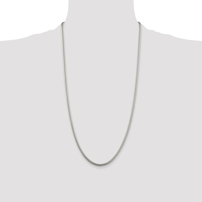 Buy Stylish 3mm Round Snake Chain in Sterling Silver | Affordable Luxury-4