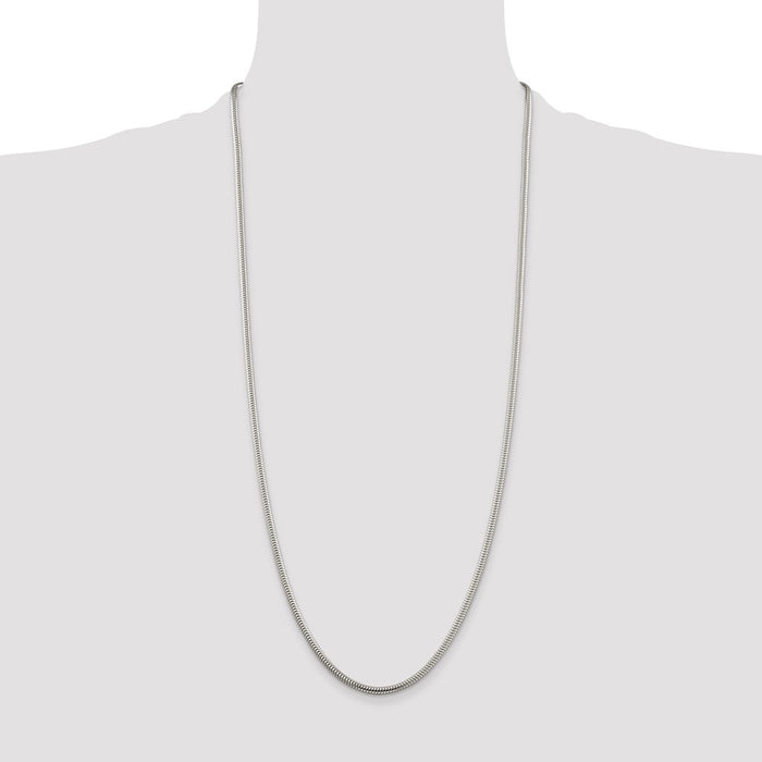 Exclusive 3mm Round Snake Chain in Sterling Silver - Stylish & Affordable Jewelry-4