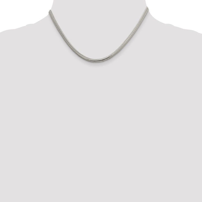 Buy Affordable 4mm Round Snake Chain in High-Quality Sterling Silver-4