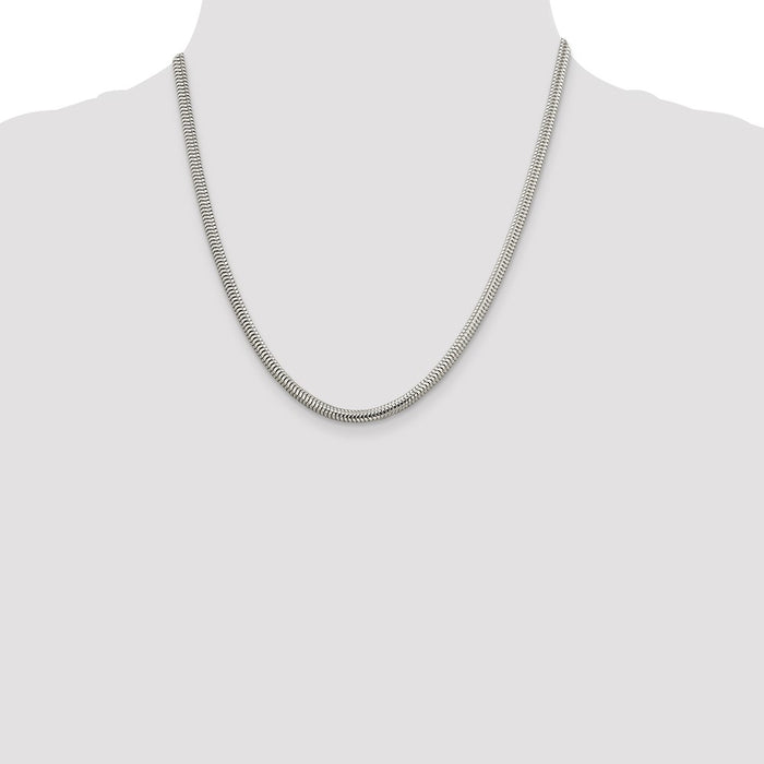 Buy 4mm Round Sterling Silver Snake Chain - Stylish & Affordable Jewelry-4