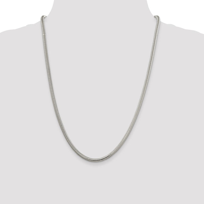 Buy 4mm Round Snake Chain in Sterling Silver - Stylish & Affordable Elegance-4