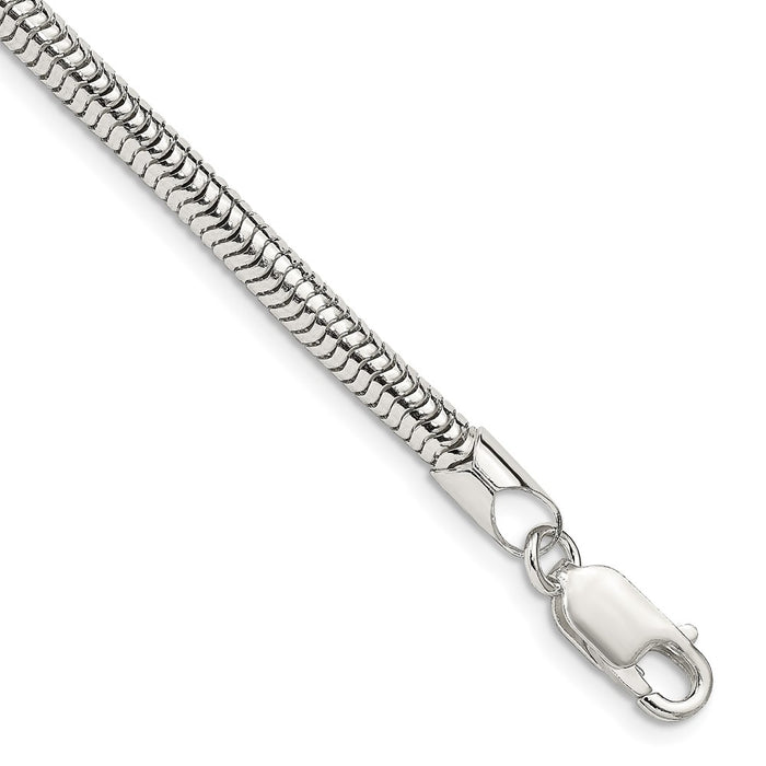 Buy Stylish 4mm Round Snake Chain in Sterling Silver - Affordable Elegance-1