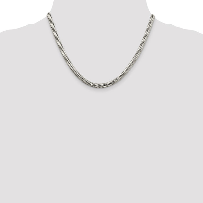 High-Quality 5mm Round Snake Chain in Sterling Silver | Stylish & Affordable-4