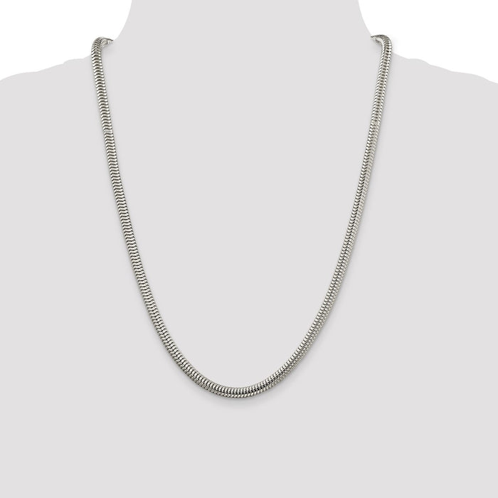 Buy 5mm Round Snake Chain in Sterling Silver - Stylish & Affordable Jewelry-4