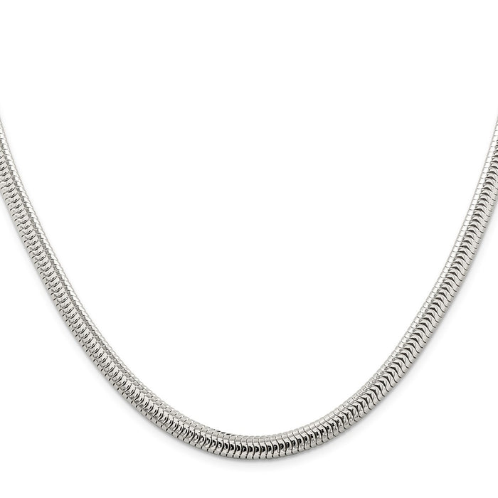 Buy Stylish 6mm Round Sterling Silver Snake Chain - Affordable Elegance!-2