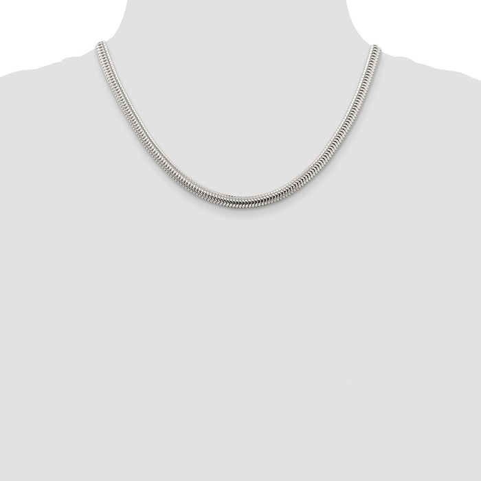 Exclusive 6mm Round Snake Chain in Sterling Silver - Stylish & Affordable!-4