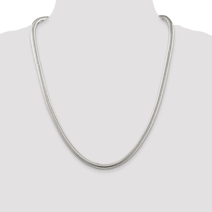 Exclusive 6mm Round Snake Chain in Sterling Silver - Stylish & Affordable!-4
