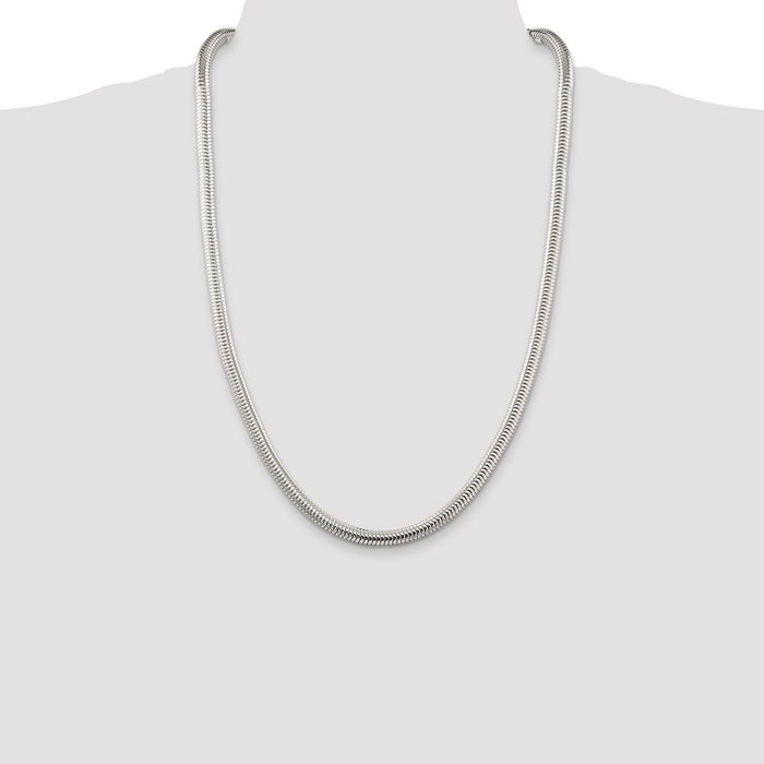 Buy Stylish 6mm Round Sterling Silver Snake Chain - Affordable Elegance!-4
