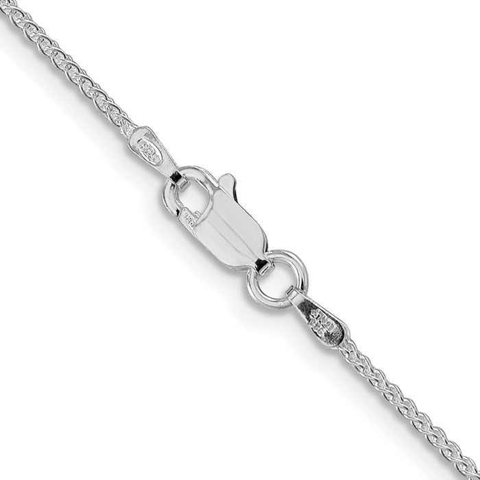 Buy Stylish Rhodium-Plated Sterling Silver 1.25mm Round Spiga Chain at Value Price-3