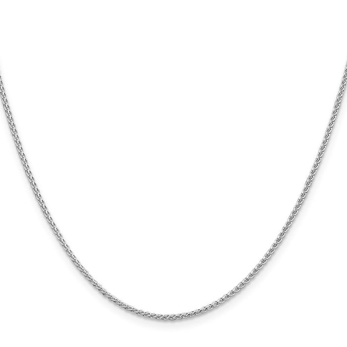 Exclusive Rhodium-Plated 1.5mm Round Spiga Chain in Sterling Silver - Stylish Value-2