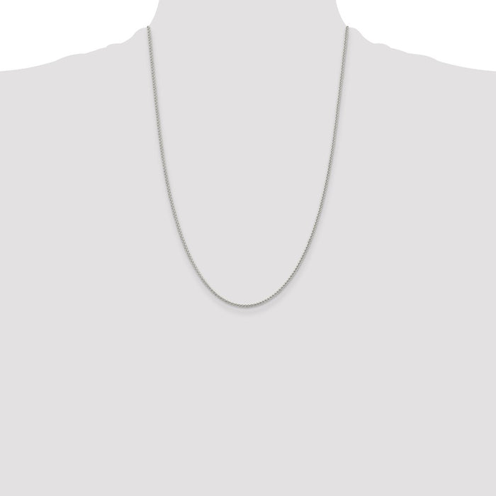Buy Stylish Rhodium-Plated 1.5mm Round Spiga Chain in Sterling Silver-4