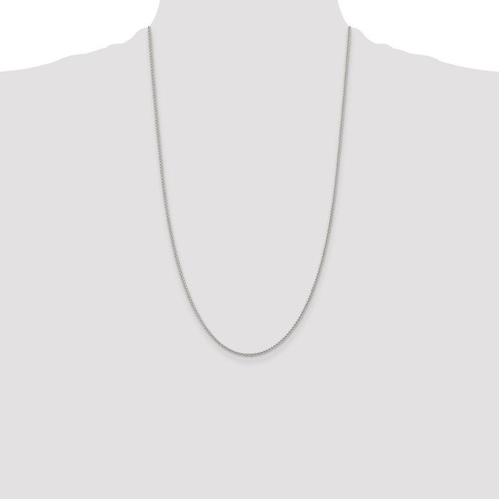 Exclusive Rhodium-Plated 1.5mm Round Spiga Chain in Sterling Silver - Stylish Value-4