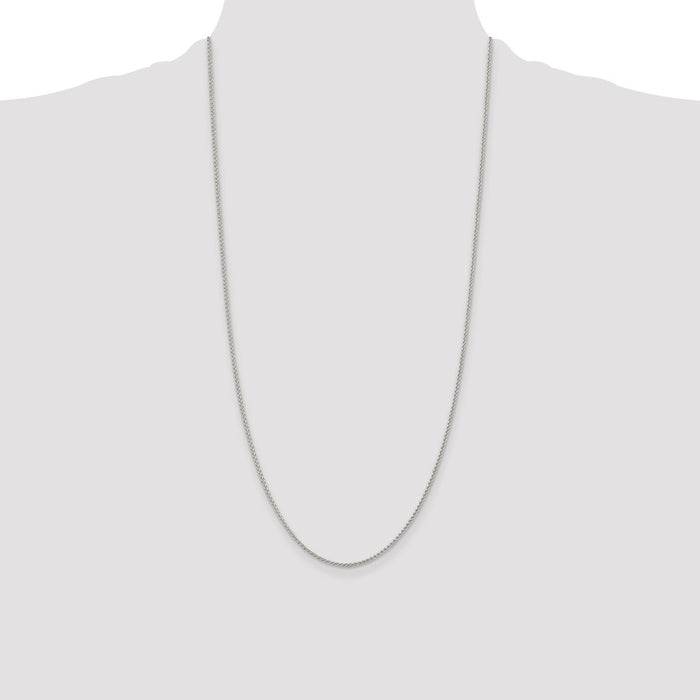 Buy Stylish Rhodium-Plated 1.5mm Round Spiga Chain in Sterling Silver-4