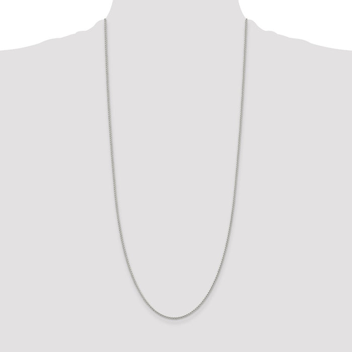 Exclusive Rhodium-Plated 1.5mm Round Spiga Chain in Sterling Silver - Stylish Value-4