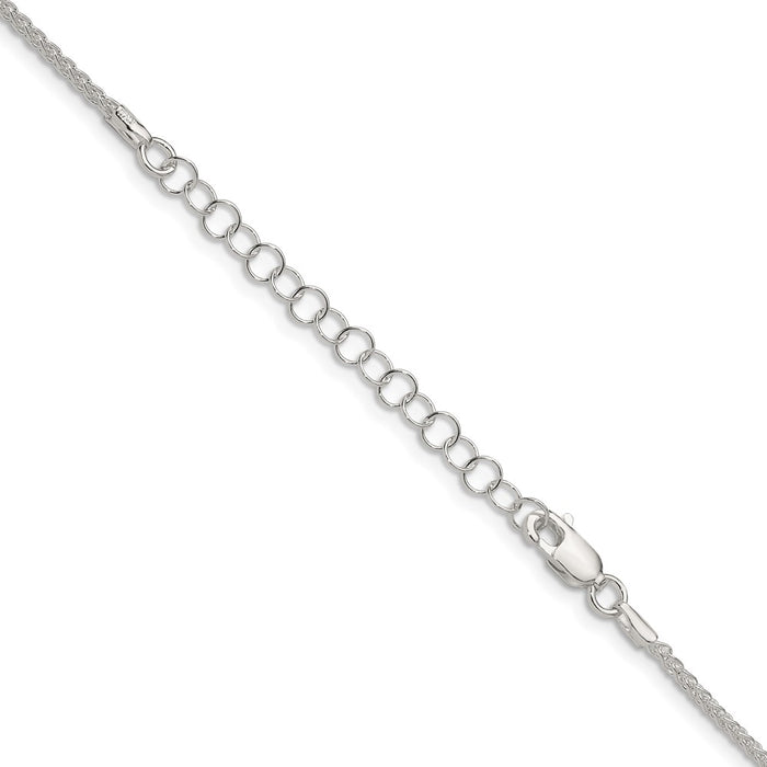 Buy Stylish 1.6mm Sterling Silver Spiga Chain with 2-Inch Extension-3