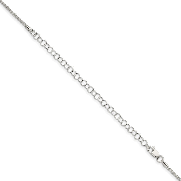 Buy Stylish Sterling Silver 1.6mm Round Spiga Chain with 4-Inch Extension-3