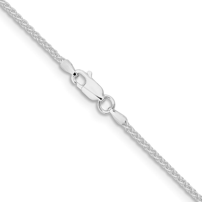 Buy Stylish Rhodium-Plated 1.6mm Sterling Silver Spiga Chain - Luxury Value!-3