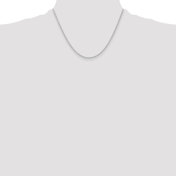 Buy Stylish Rhodium-Plated 1.6mm Round Spiga Chain in Sterling Silver-4