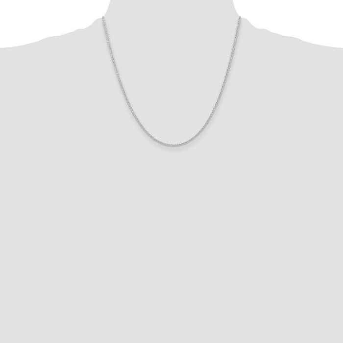 Buy Stylish Rhodium-Plated 1.6mm Round Spiga Chain in Sterling Silver-4