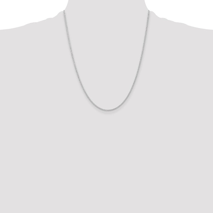 Exclusive Rhodium-Plated 1.6mm Round Spiga Chain in Sterling Silver - Stylish Value-4