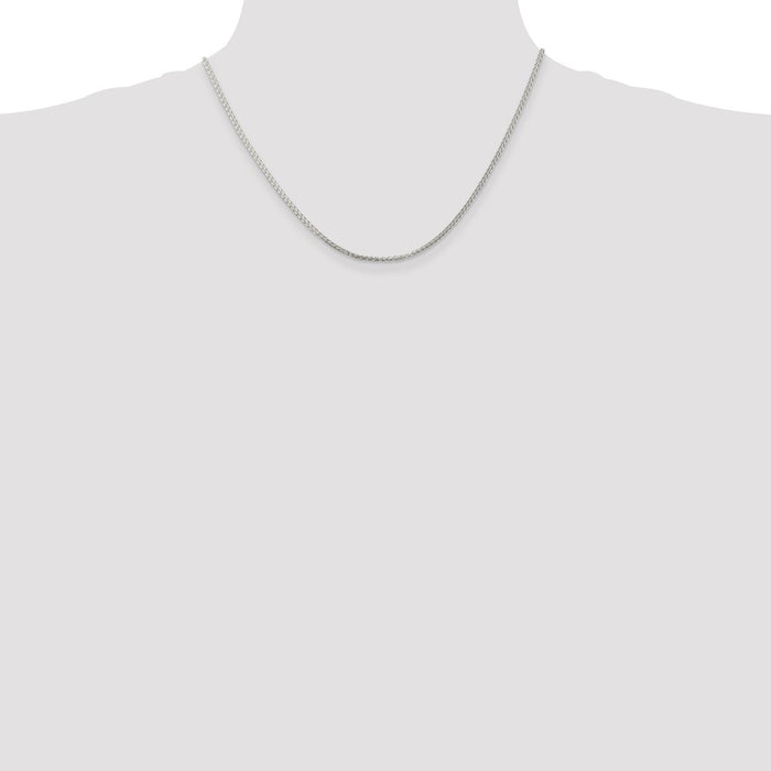 Buy Stylish 1.75mm Sterling Silver Spiga Chain with 2-Inch Extension-4