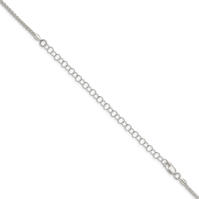 Buy Stylish Sterling Silver 1.75mm Round Spiga Chain with 4-Inch Extension-3