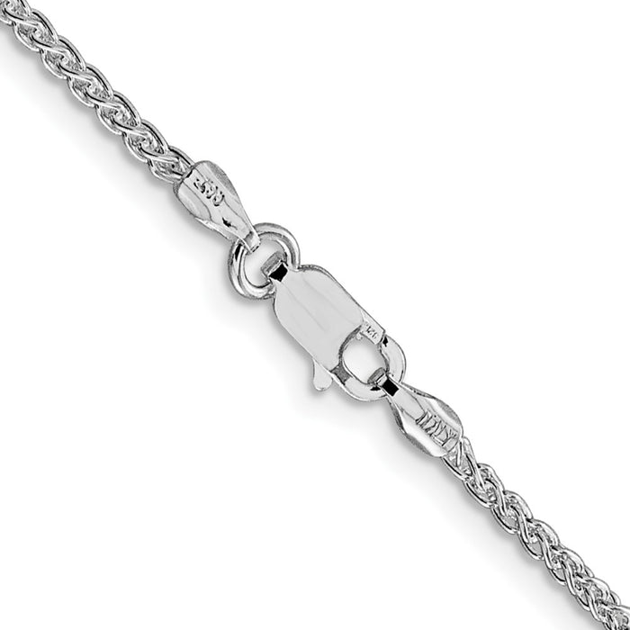 Buy Stylish Rhodium-Plated Sterling Silver 1.75mm Round Spiga Chain - Luxury Quality-3