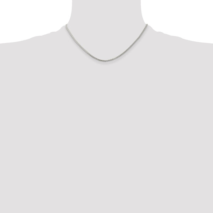 Buy Stylish Rhodium-Plated 1.75mm Round Spiga Chain in Sterling Silver-4