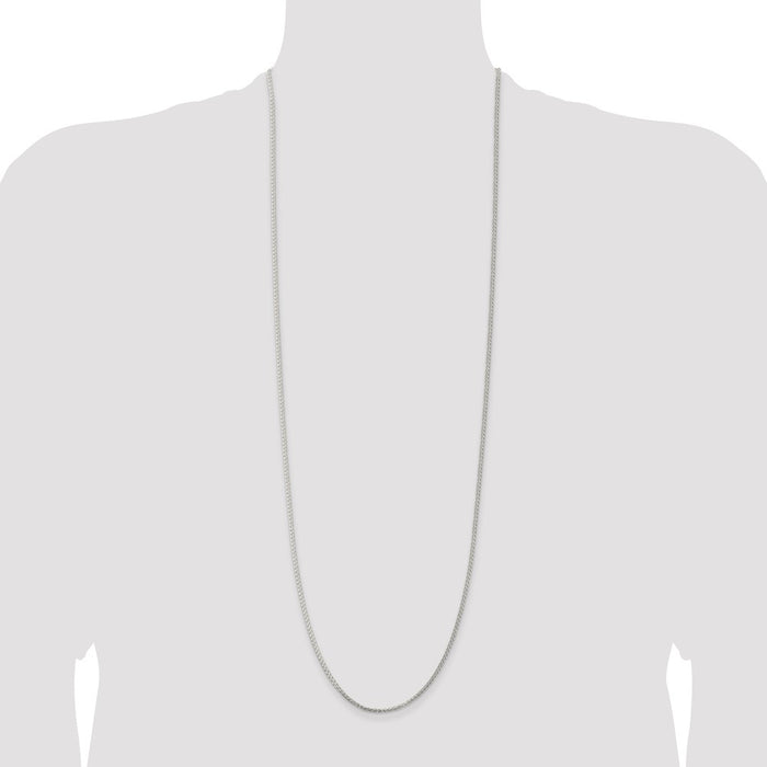 Buy Stylish Rhodium-Plated 1.75mm Round Spiga Chain in Sterling Silver-4