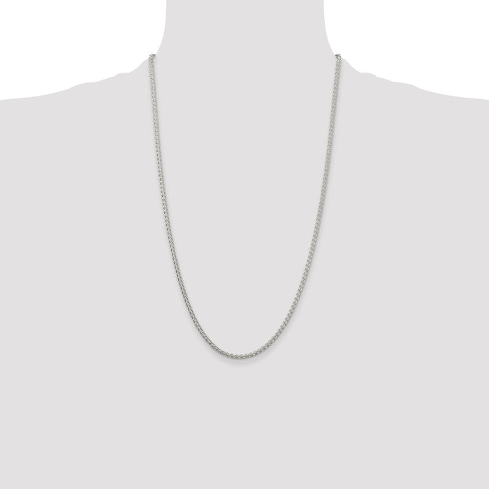 Buy 2.5mm Round Spiga Chain in Sterling Silver | Stylish & Affordable Jewelry-4