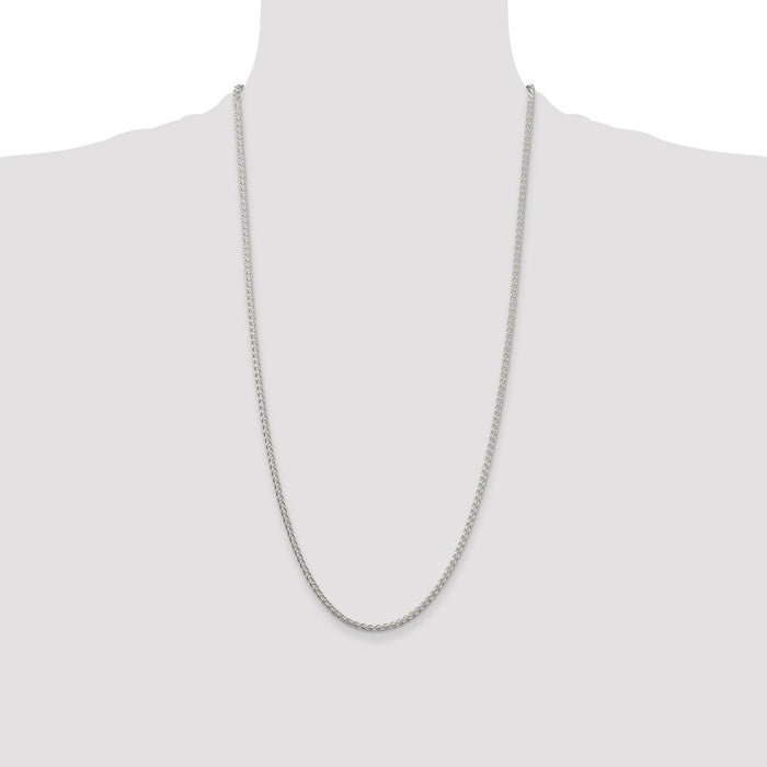 Buy Stylish 2.5mm Round Spiga Chain in High-Quality Sterling Silver-4