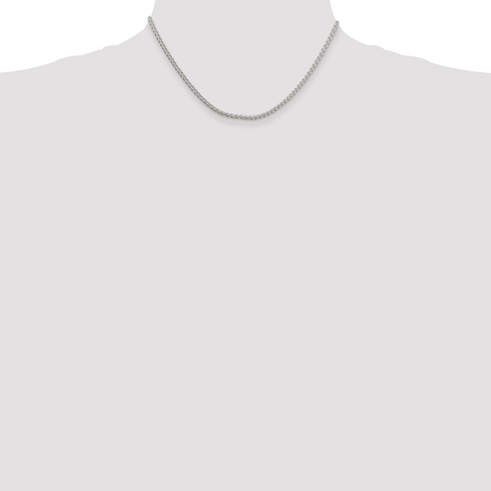 Exclusive Rhodium-Plated 2.5mm Round Spiga Chain in Sterling Silver - Stylish Value-4