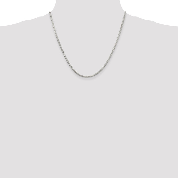 Buy Stylish 2.5mm Rhodium-Plated Spiga Chain in Sterling Silver - Exclusive Value!-4