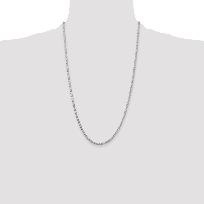 Exclusive Rhodium-Plated 2.5mm Spiga Chain in Sterling Silver - Stylish Value!-4