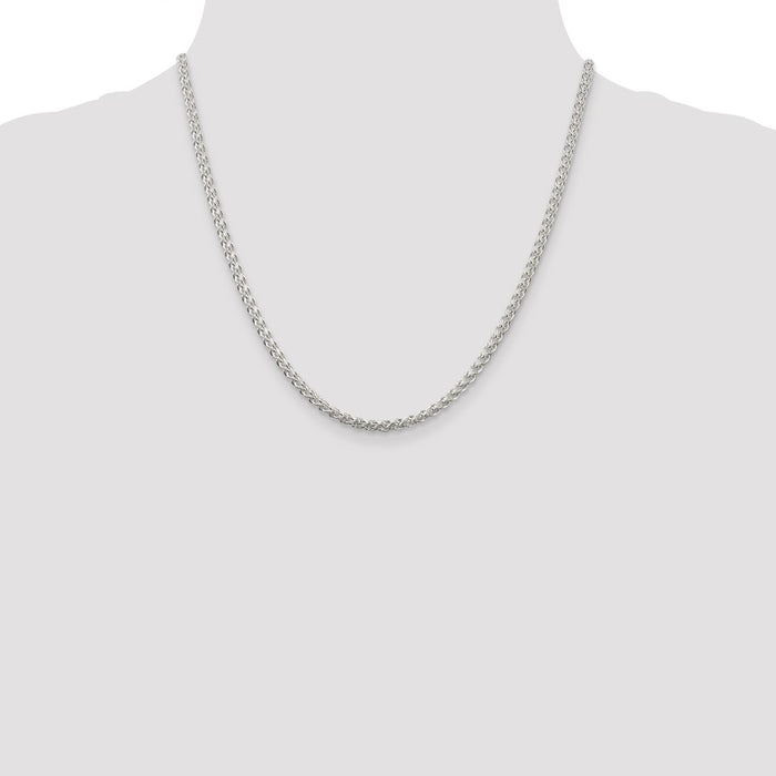 Buy Stylish 3mm Round Spiga Chain in Sterling Silver - Affordable Luxury Jewelry-4