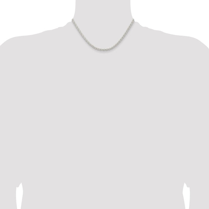 Buy 3.7mm Round Spiga Chain in Sterling Silver - Stylish & Affordable Elegance-4