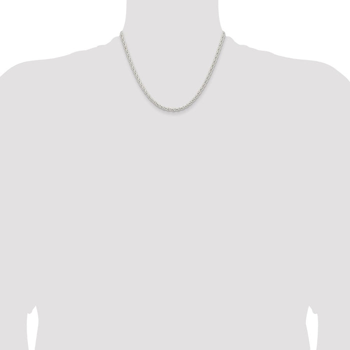 Buy Exclusive 3.7mm Round Spiga Chain in Sterling Silver - Stylish & Affordable!-4