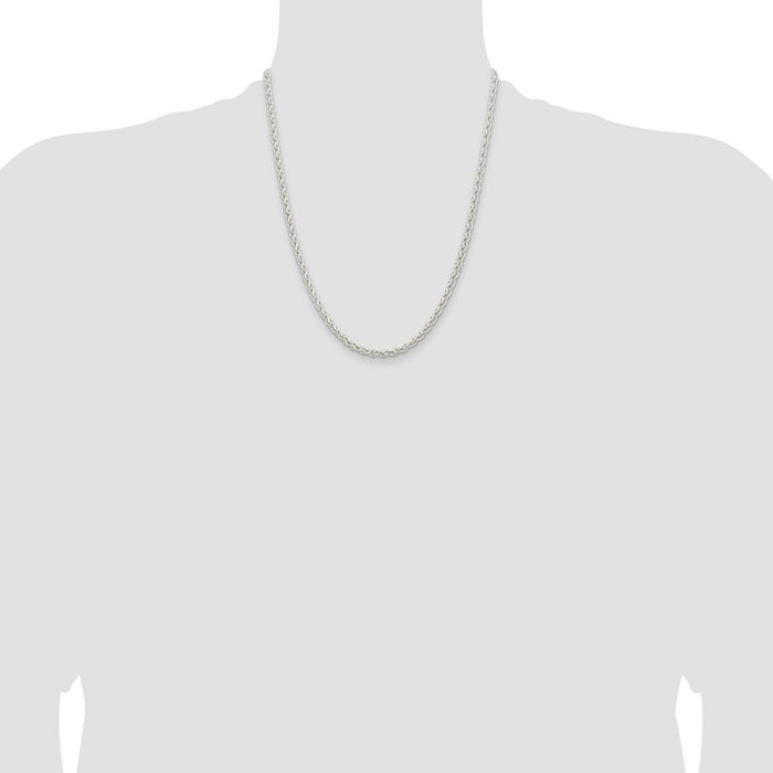 Buy Stylish 3.7mm Round Spiga Chain in Sterling Silver - Affordable Luxury-4