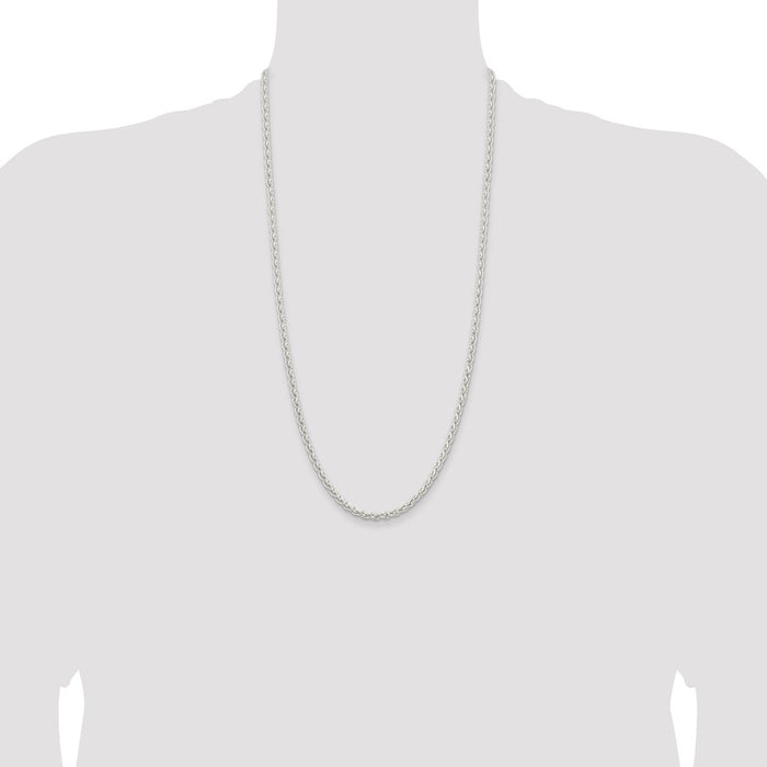 Buy Stylish 3.7mm Round Spiga Chain in Sterling Silver - Affordable Luxury!-4