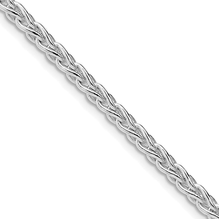 Buy Stylish Rhodium-Plated Sterling Silver Spiga Chain 3.7mm - Affordable Luxury-1