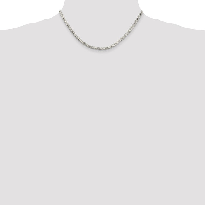 Buy Stylish 4mm Round Spiga Chain in Sterling Silver - Affordable Luxury Jewelry-4