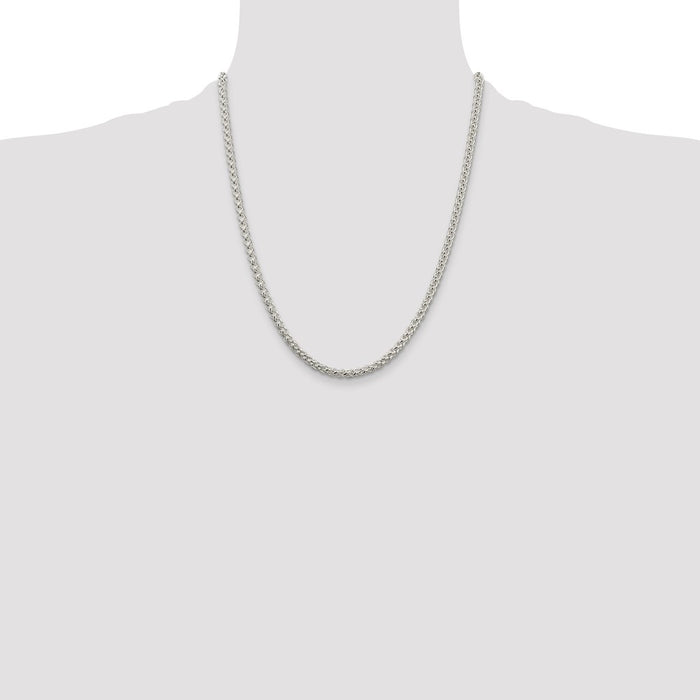 Exclusive 4mm Round Spiga Chain in Sterling Silver - Affordable Luxury Jewelry-4