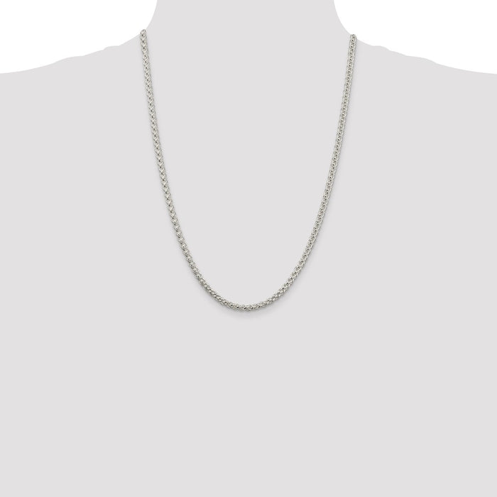 Exclusive 4mm Round Spiga Chain in Sterling Silver - Affordable Luxury Jewelry-4