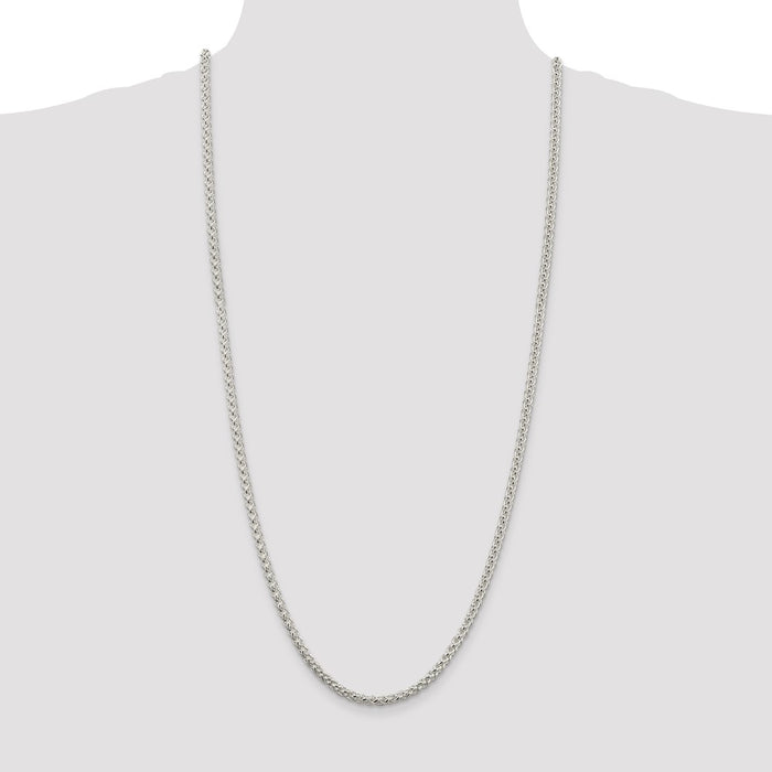 High-Quality 4mm Round Spiga Chain in Sterling Silver - Stylish & Affordable!-4