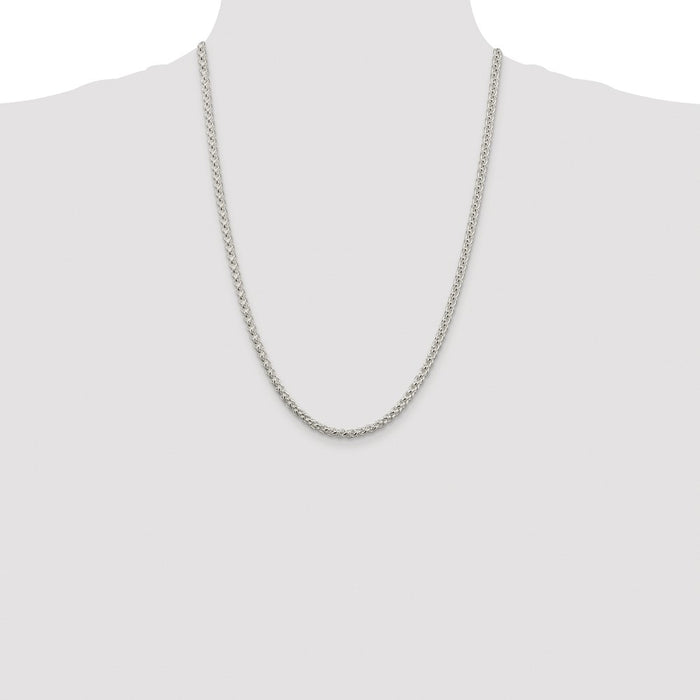Exclusive 4mm Round Spiga Chain in Rhodium-Plated Sterling Silver-4