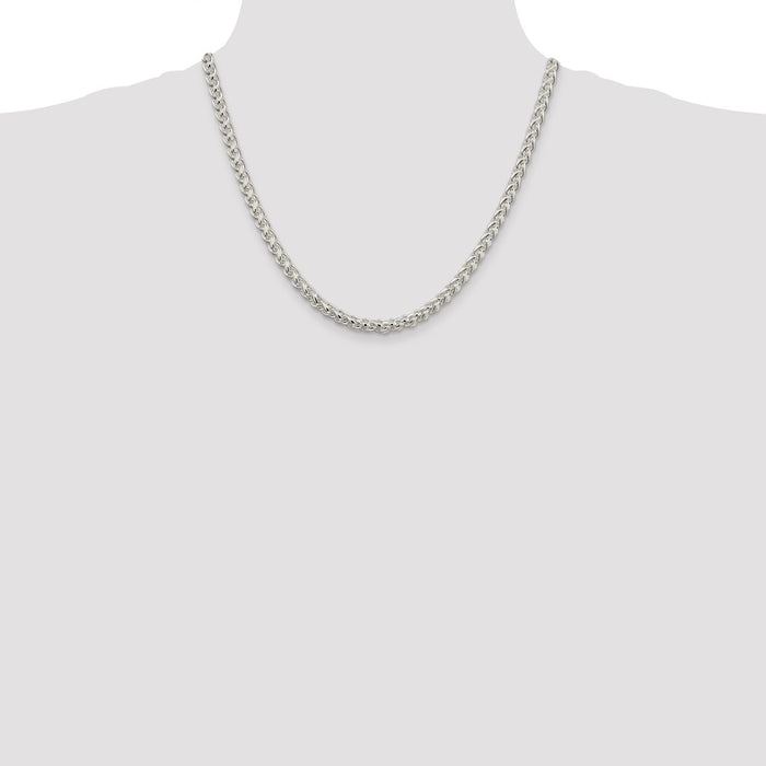 Buy Stylish 5mm Round Spiga Chain in Sterling Silver - High-Quality Value!-4